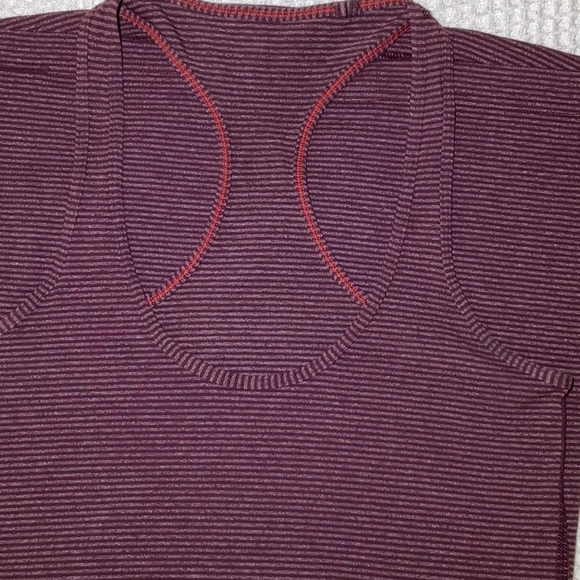 Lululemon Maroon Red Stripe Cool Racerback Tank Top. Like new! Size 4 - Picture 2 of 13